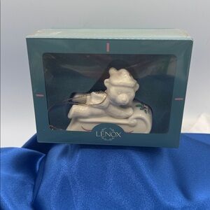 Lenox White Porcelain Angel on Sled Ornament